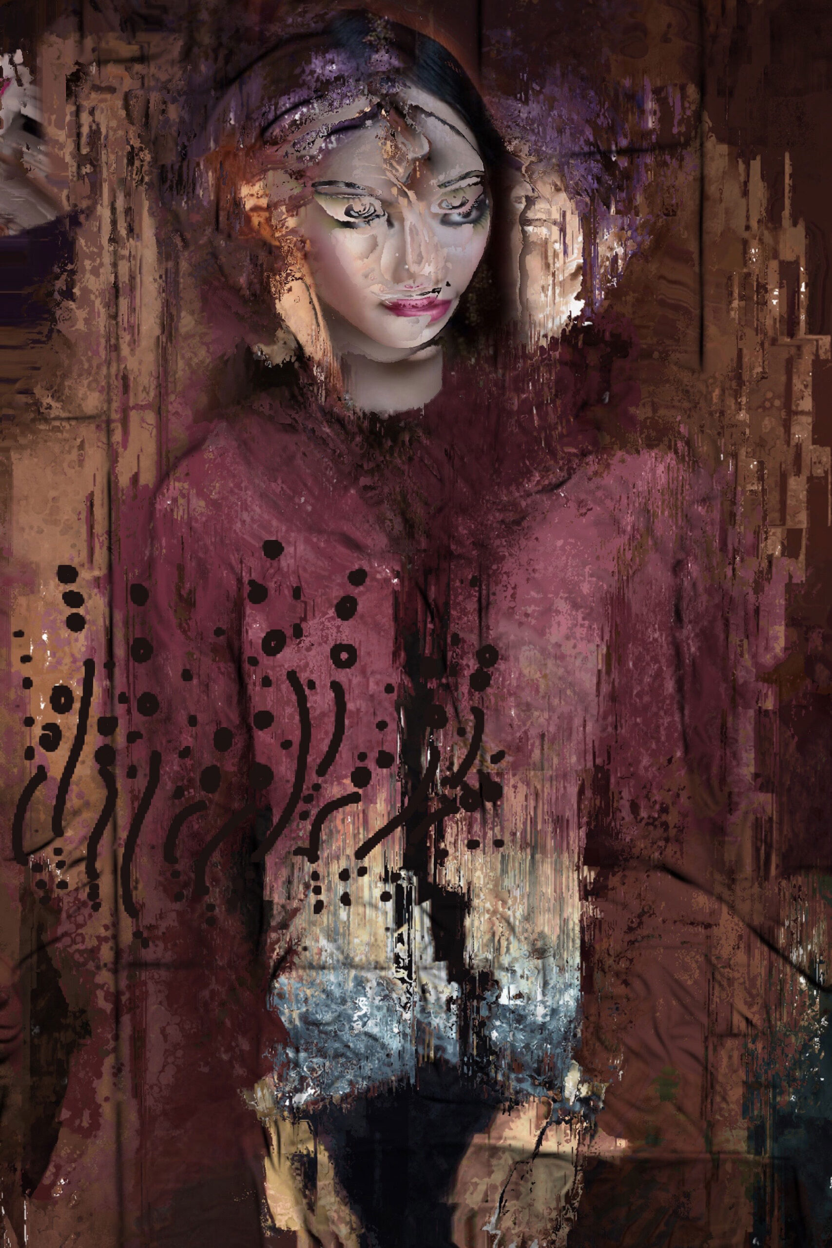 abstract image of a woman wearing a mask